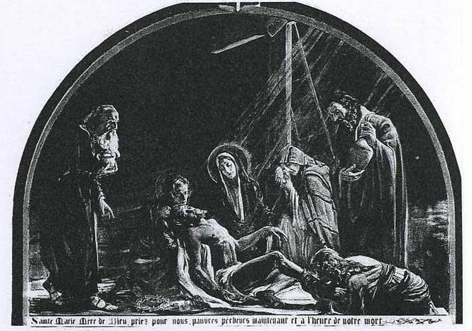 Dans la nouvelle glise Notre Dame de Juvisy, tableaux de notre professeur de dessin, monsieur C. N. Lambert.